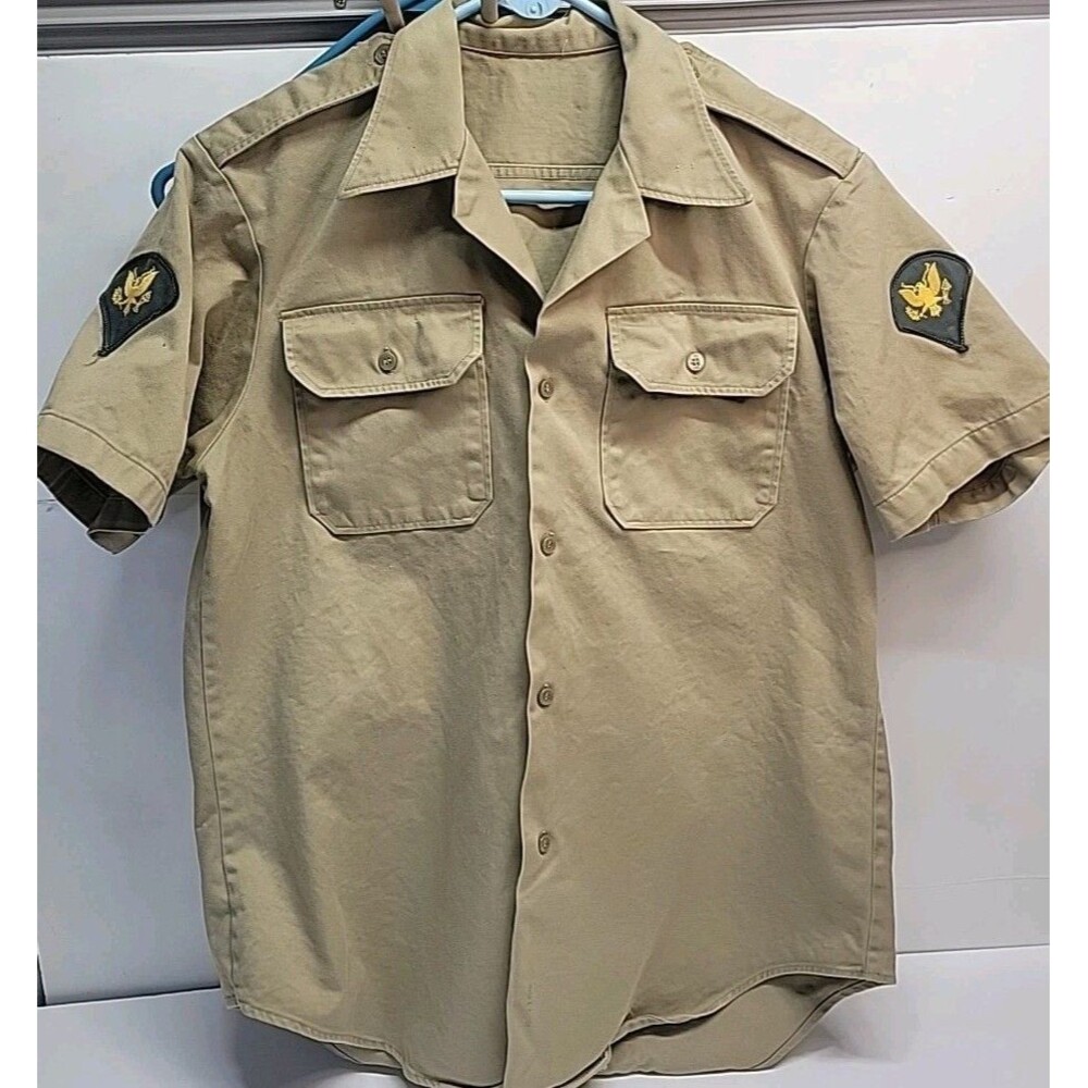 Vtg Original Army 1958 Khaki Twill Truncated Shirt Med Pants Type 1 33x33